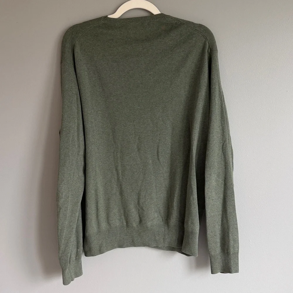 Ralph Lauren V-Neck Sweater in Olive with Red Pony - Picture 3 of 3
